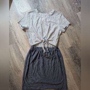 ¡!moving sale!¡ NWOT RVCA peek dress -striped stretch cotton